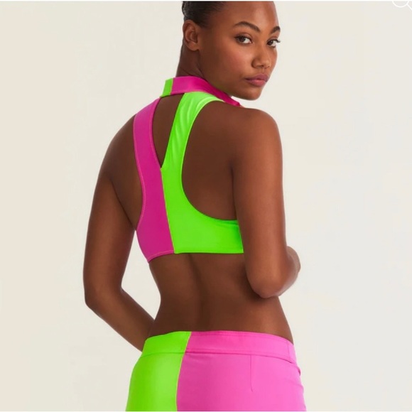 Love Shack Fancy x Hurley Color Block Halter Bikini Top - Picture 7 of 8